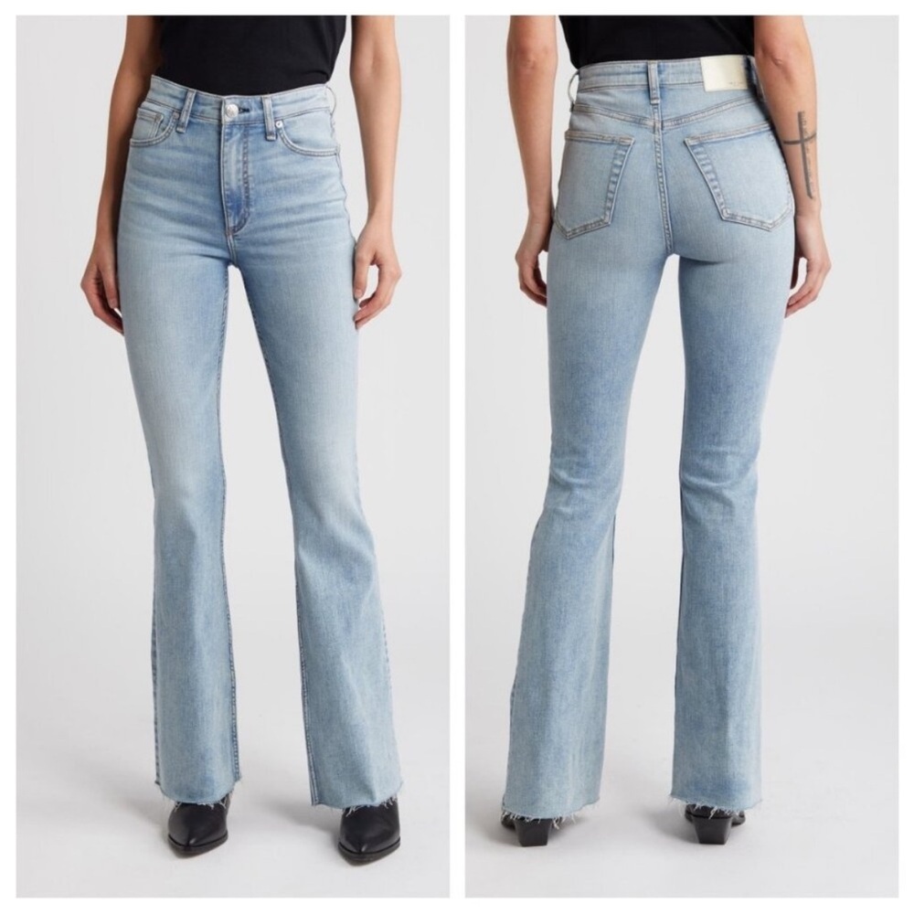 Rag & Bone Lola High Rise Raw ham Flared Leg Jeans 24